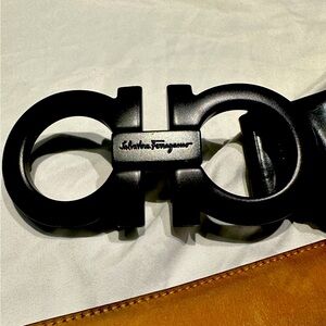 Salvatore Ferragamo Black Double Gancini Belt